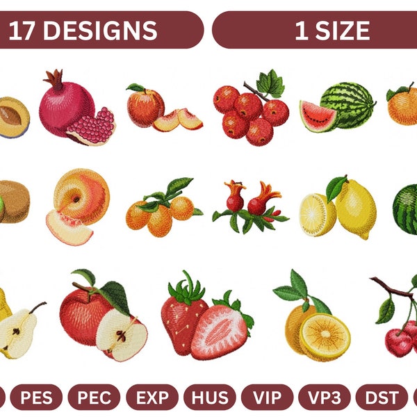 Fruits Machine Embroidery Design,Instant Download