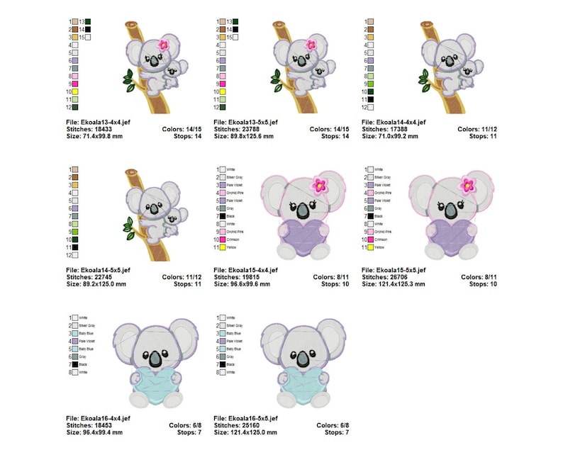 Koala Machine Embroidery Design,instant Download - Etsy