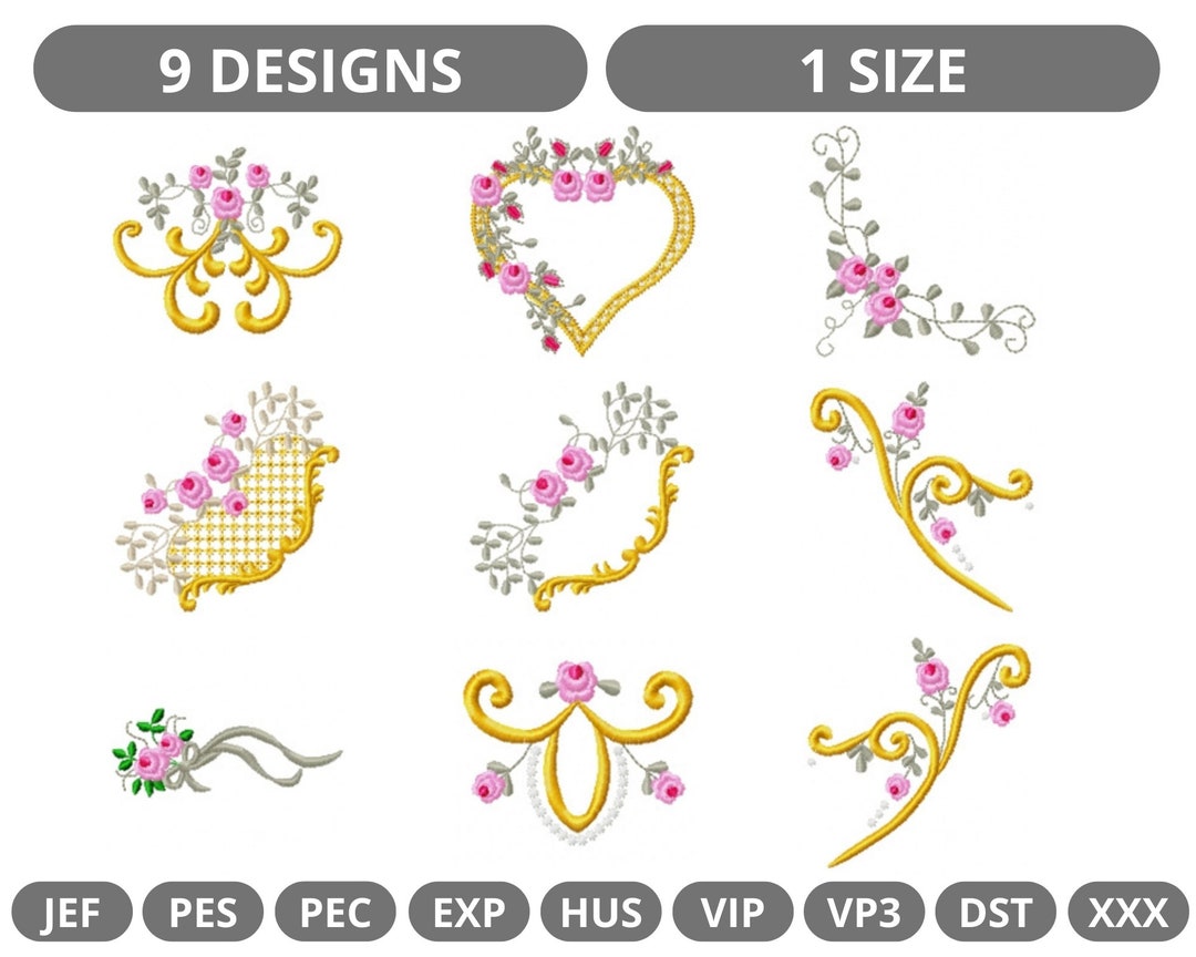 Creative Floral Machine Embroidery Design Instant Downlaod - Etsy