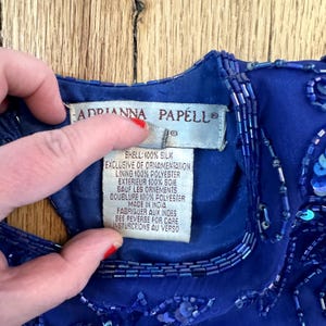 VTG Adrianna Papell Dress Silk Beaded Sequin Cocktail Size 6 image 4