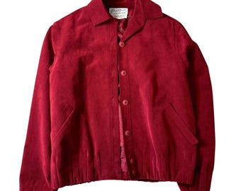 Vintage 1984 Gino Rossi Red Ultrasuede Jacket Size 10 Women's
