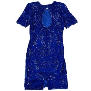 VTG Adrianna Papell Dress Silk Beaded Sequin Cocktail Size 6 image 2