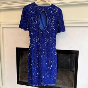 VTG Adrianna Papell Dress Silk Beaded Sequin Cocktail Size 6 image 9