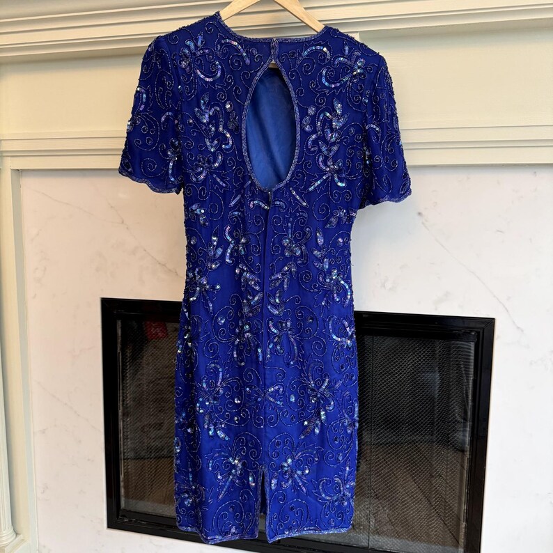 VTG Adrianna Papell Dress Silk Beaded Sequin Cocktail Size 6 image 9