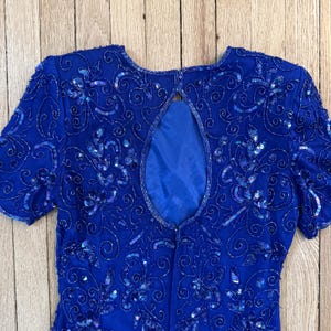 VTG Adrianna Papell Dress Silk Beaded Sequin Cocktail Size 6 image 5