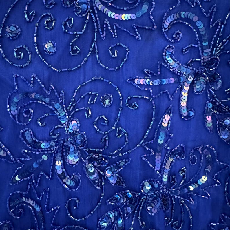 VTG Adrianna Papell Dress Silk Beaded Sequin Cocktail Size 6 image 3