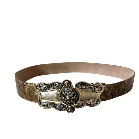 1980s Silver And Gold Western Boho Heavy Statement Belt. Festival Bailey Gold and Silver Statement Belt – 12th Tribe main image 2