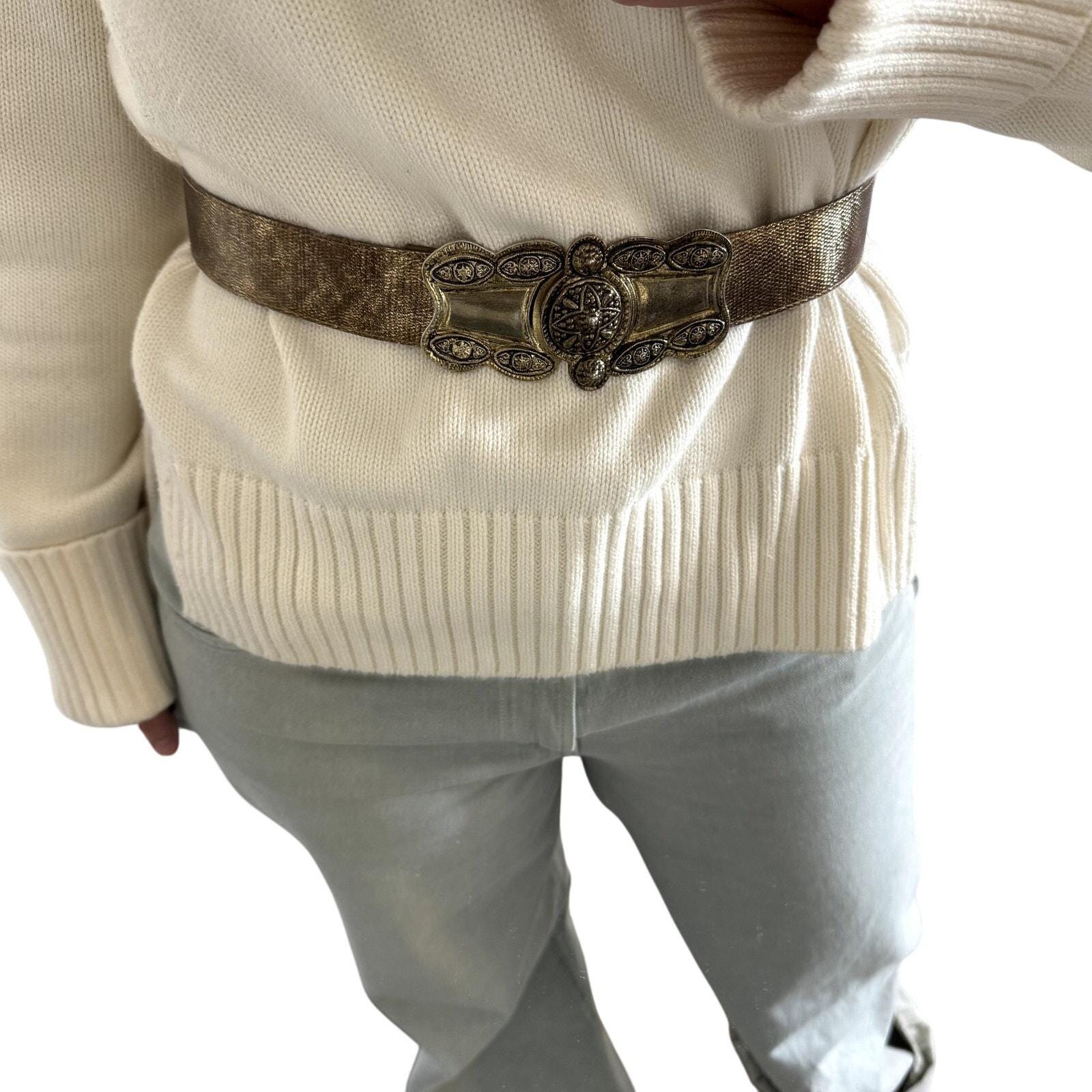 Rare Stunning Vintage 80s Gold Western Glam Boho Belt - Made  display picture 1