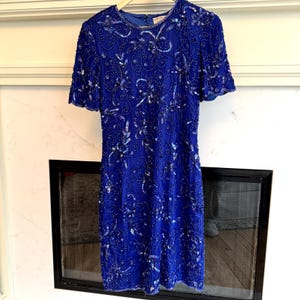 VTG Adrianna Papell Dress Silk Beaded Sequin Cocktail Size 6 image 7