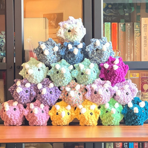 Triceratops Plushie - Handmade Crochet Amigurumi