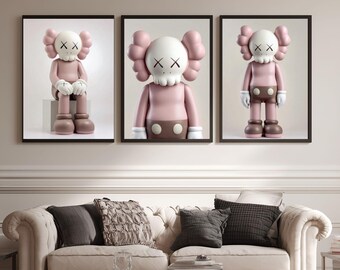 Poster Kaw rose, oeuvre d'art murale Hypebeast rose (téléchargement numérique)