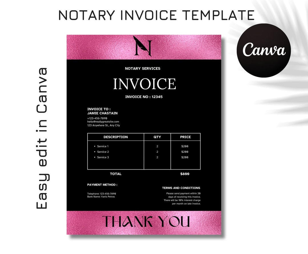 Notary Invoice Notary Invoice Template, Notary Invoice Design, Loan Signing Agent ...