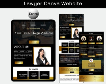 Law Firm Canva Website Template, Attorney Landing Page