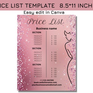 Body sculpting price list template, Body contouring Price list, Waxing, Body treatment, Price services, Purple Sparkle