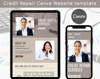 Credit Repair Canva Website Template, Sales Page