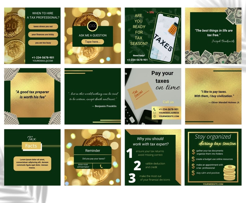 Tax Prep Social Media Templates, Flyer Bundle (canva) - Etsy