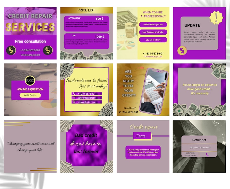 Credit Repair Flyer Templates Credit Repair Instagram Credit Repair