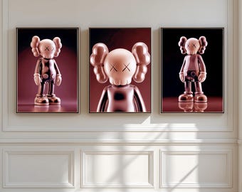 Kaws Poster Brown, Brown Hypebeast wall Decor (Digital Download)