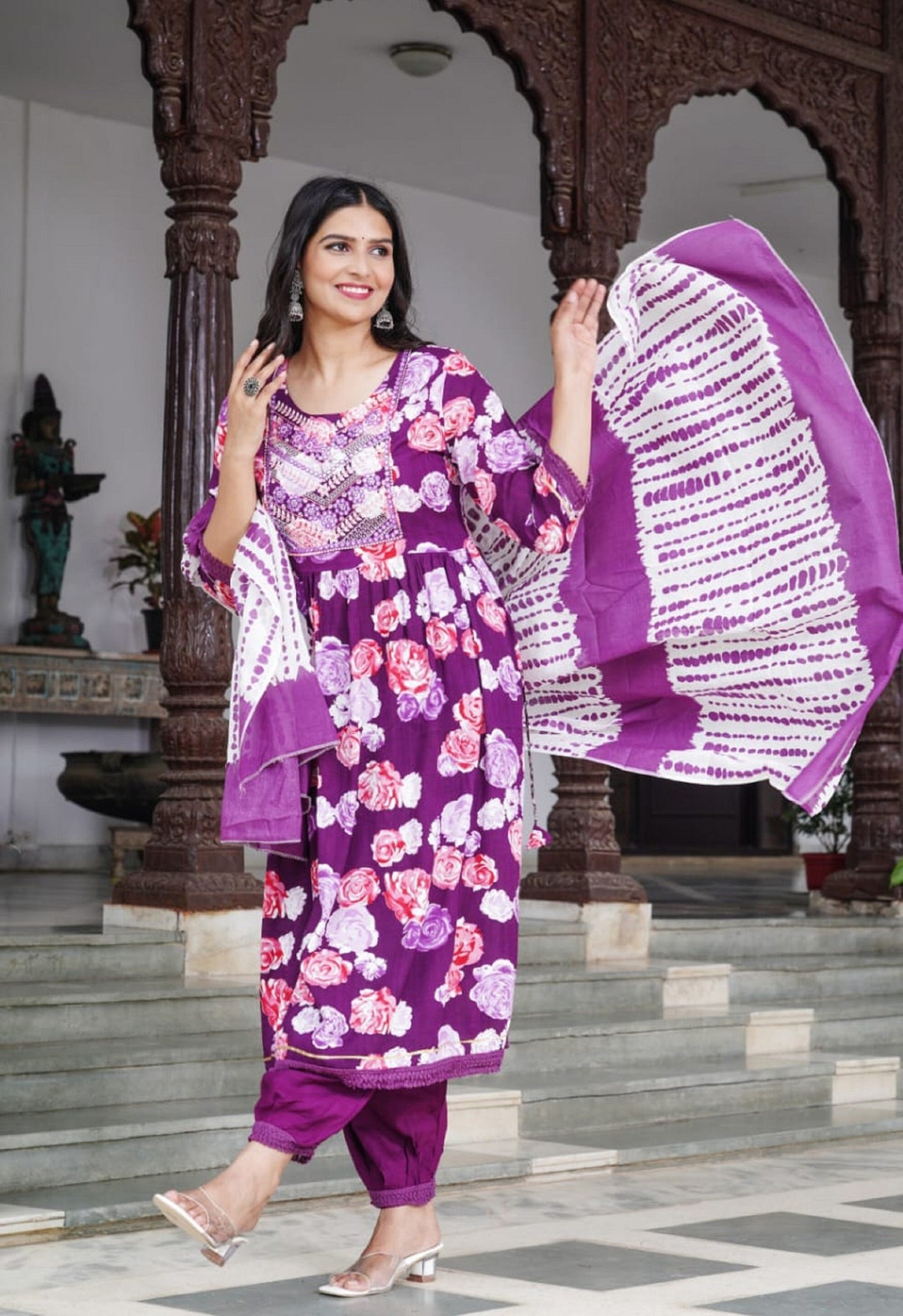 Fully Stitched Naira Cut Kurti With Pant Set Women Party Wear Etsy