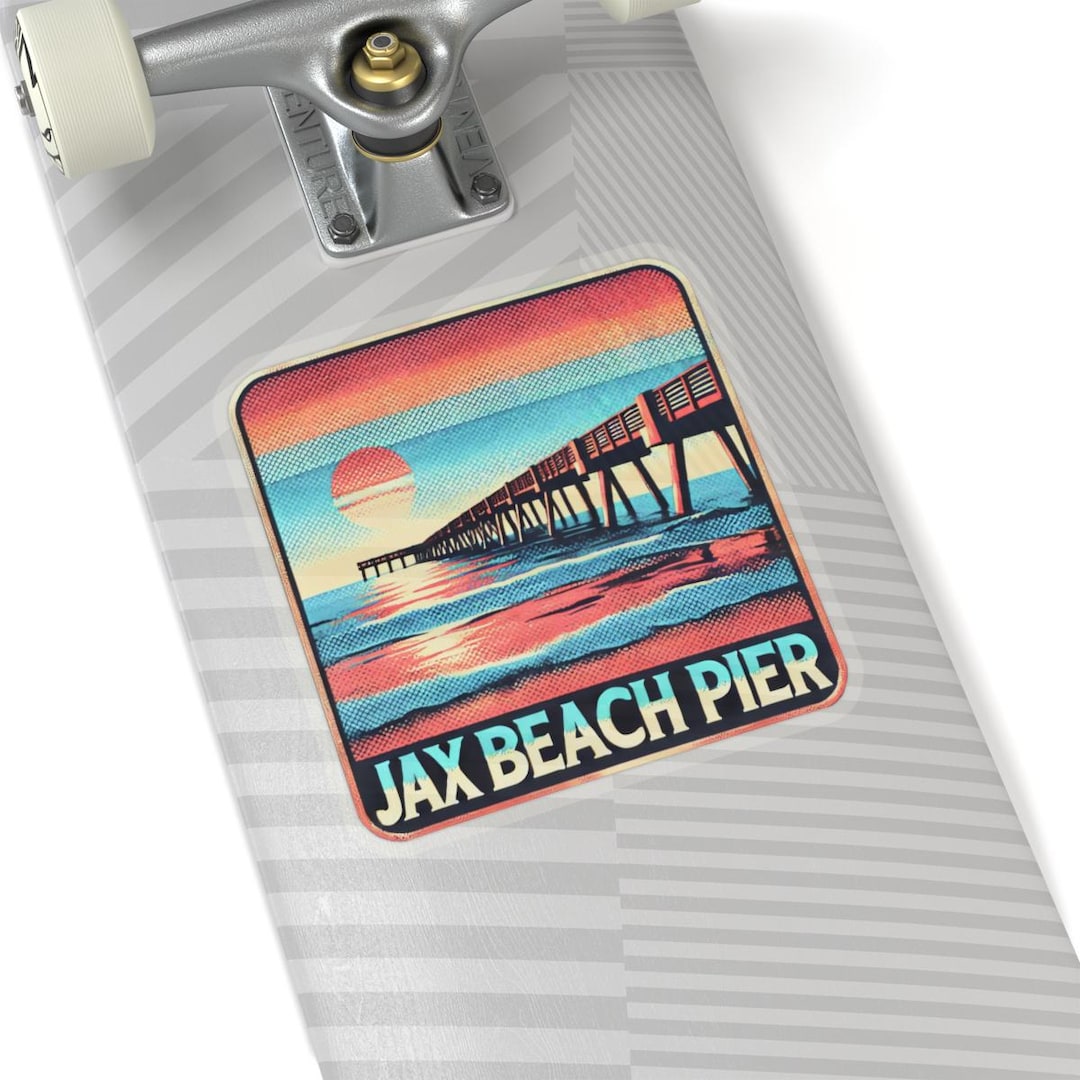 Jax Beach Pier Sticker | Ocean Sunset, Waterproof Vinyl - Etsy
