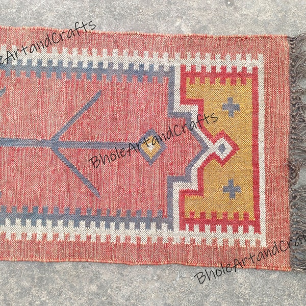 Handmade Kilim Runner Rug For Home Decor/ Handwoven Wool And Jute Runner,Bohemian Rug, Vintage Kilim Rug, Custom Kilim Runner, 2x8 ,2x10 Ft