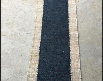 Gestreept handgemaakt getuft henneptapijt hennep jute loper handgeweven tapijt boho vintage groot tapijt voor decor hennep jute tapijt