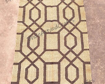 Tappeto Kilim, tessuto a mano, tappeto in lana e iuta fatto a mano, tappeto Kilim Dhurrie, tappeto tradizionale indiano in iuta