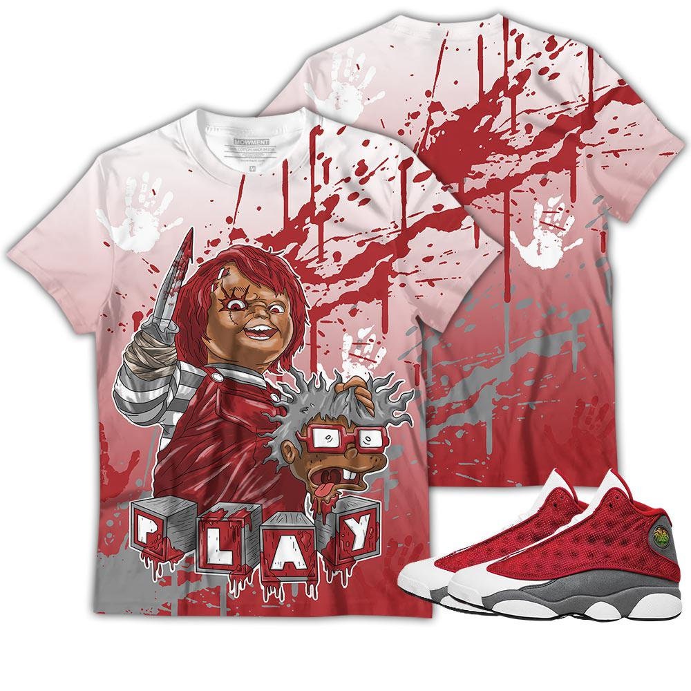 Discover Chucky Chuckie Kills Halloween - Red Flint 13s Gifts Matching 3D T-Shirt
