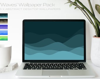 Abstract Waves Desktop Wallpaper (5 Pack), Abstract Wallpaper, Desktop Backgrounds Aesthetic