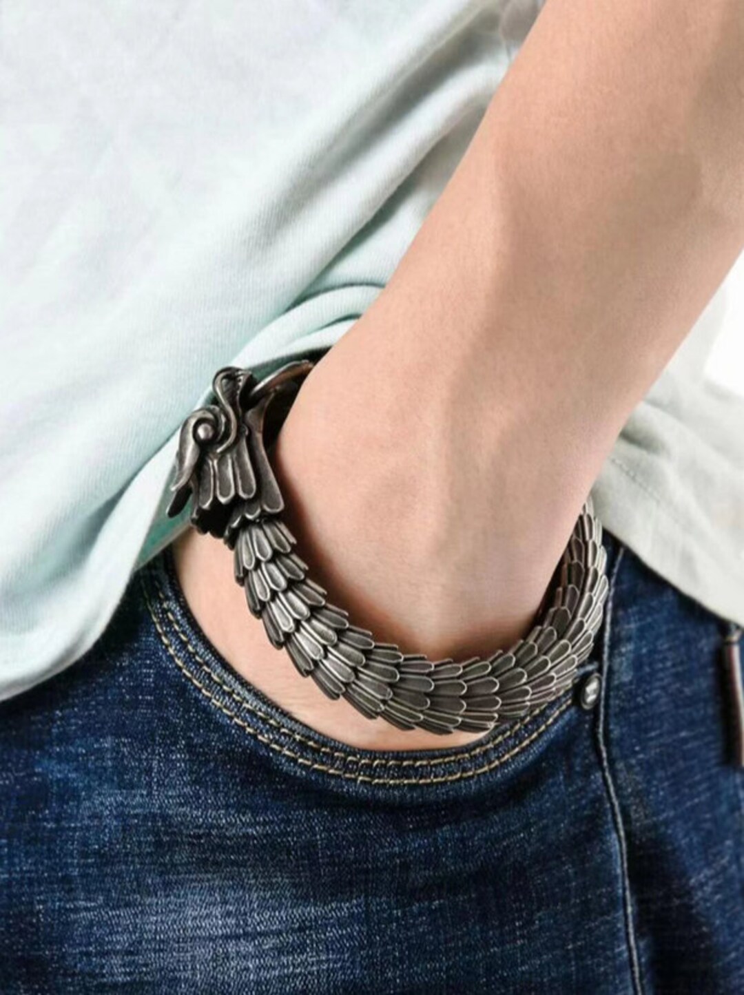 Flexible Chinese Dragon Bracelet Etsy