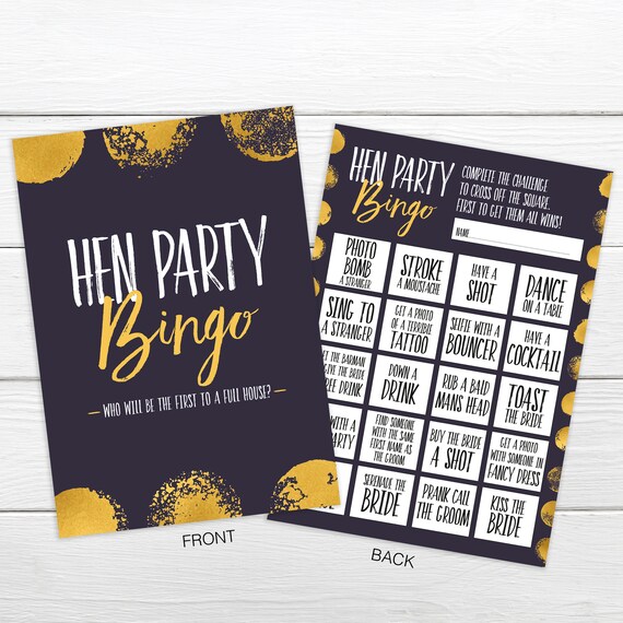 HEN PARTY BINGO A Fun Hen Do Bachelorette Party Game 10 Etsy UK