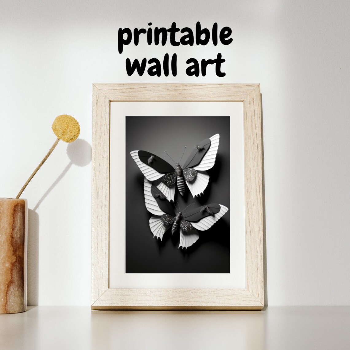 3d Wall Art 3d Butterflies Wall Art 3d Prints 3d Minimal Etsy