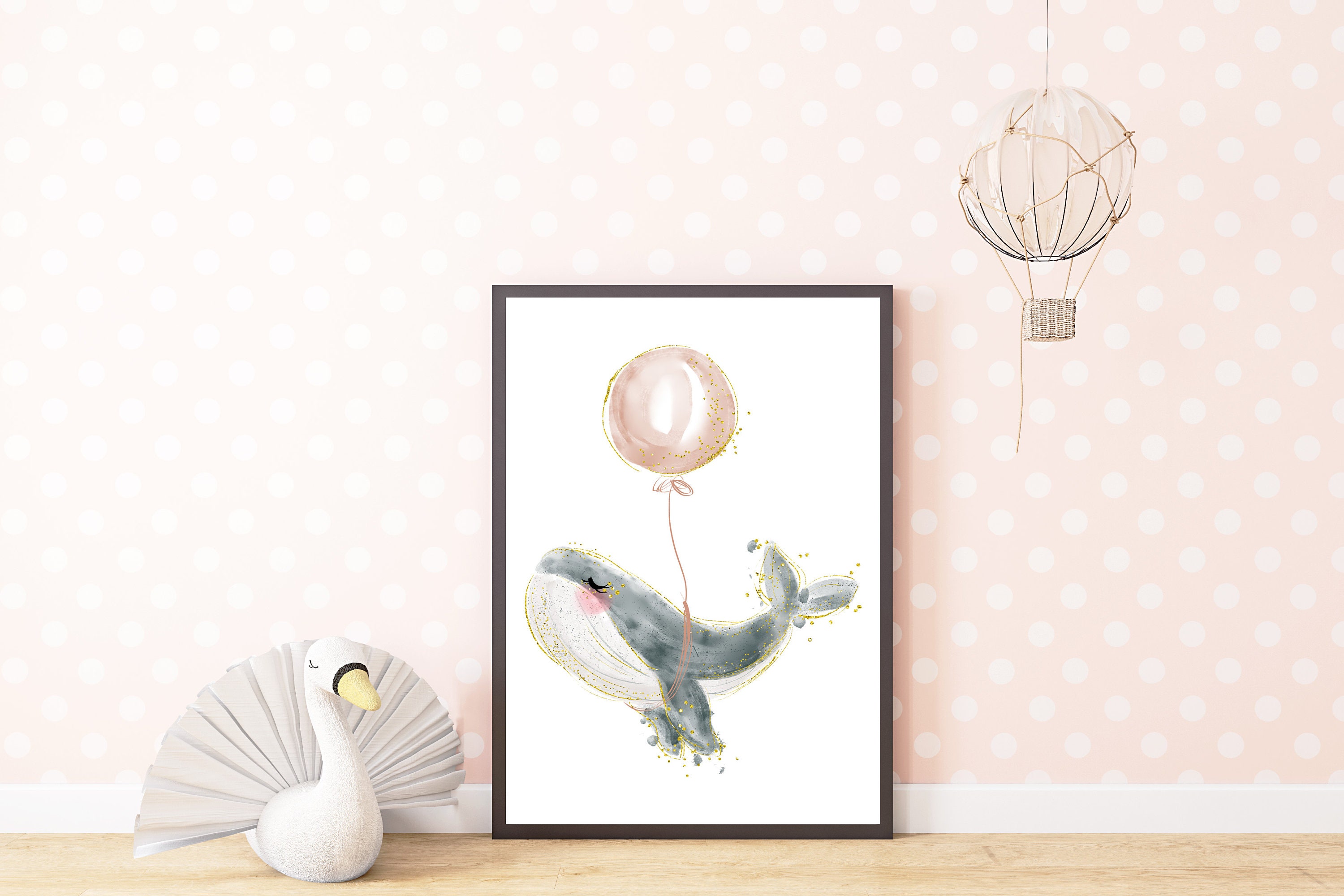 Cute Whale Nursery Wall Art Nursery Wall Art Whale Nursery Etsy