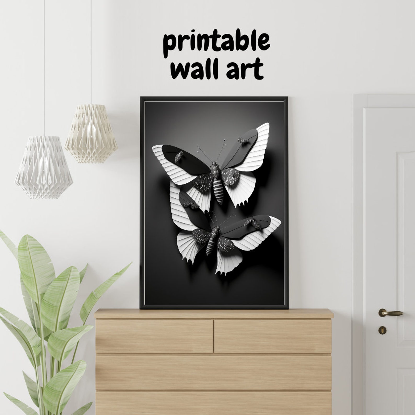 3d Wall Art 3d Butterflies Wall Art 3d Prints 3d Minimal Etsy