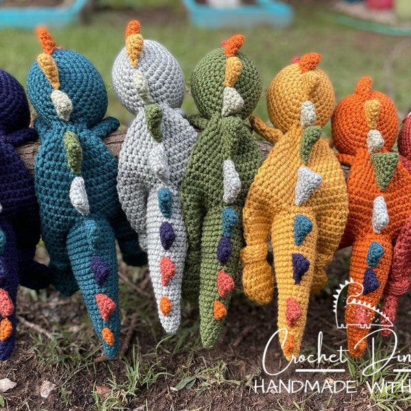 Tinysaurus Snugglers | Bohosaurus Lovey | Crochet Lovey | Crochet Dinosaur | Crochet Toy Dino | Gift | Snuggy | Rainbow Dinosaur |