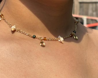 Seashell beach necklace/choker|Summer necklace| Beach choker w/mini shells|Ocean themed jewelry| Beach jewelry