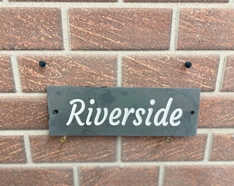 Custom Slate House Sign: Hand-Engraved Name Plaque, Outdoor Durable