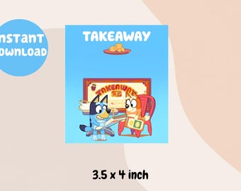 Blue Dog Party Favour I takeaway | Digital download | Diy Printable Party Decorations