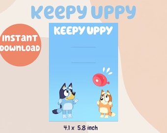 Blue Dog Party Favour Keepy Uppy | Digital download | Diy Printable Party Decorations