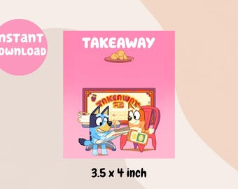 Blue Dog Party Favour I takeaway | Digital download | Diy Printable Party Decorations