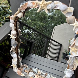 Oyster, shell, starfish mirror/ 12x18