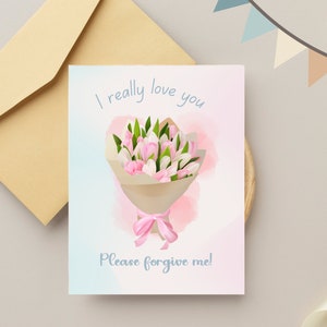 Biglietto d’auguri per favore perdonami, PDF stampabile, 4,25 x 5,5 pollici, biglietto di scuse con download immediato.