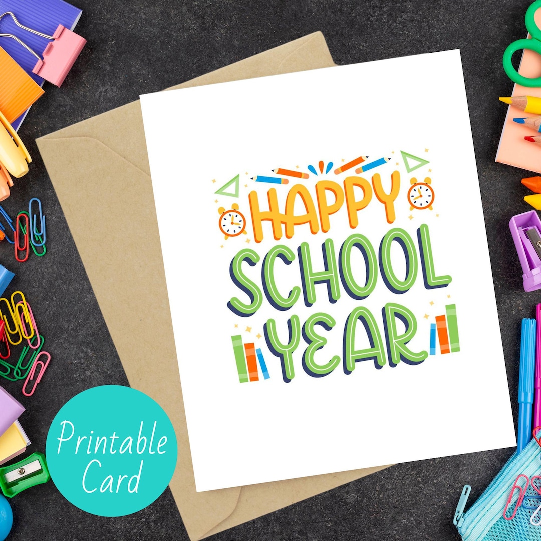 Back to School Greeting Card: Printable Folded Card (digital Download ...