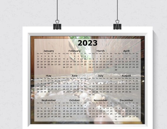 2023 Calendar Full Year Horizontal - Etsy