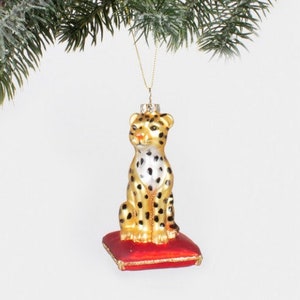 Leopard Glass Ornament