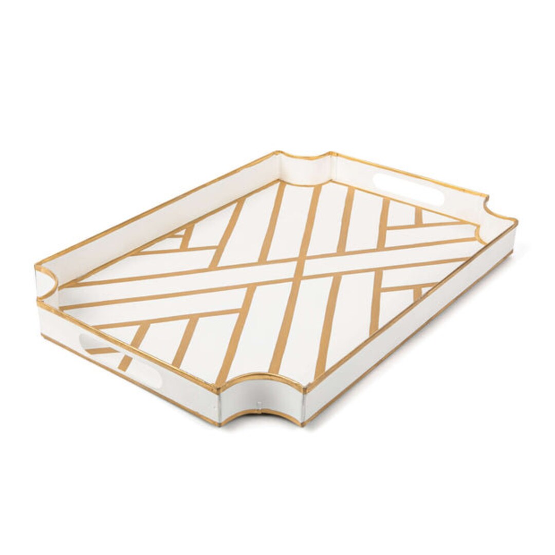 Gold & White Newport Jaye Tray Etsy