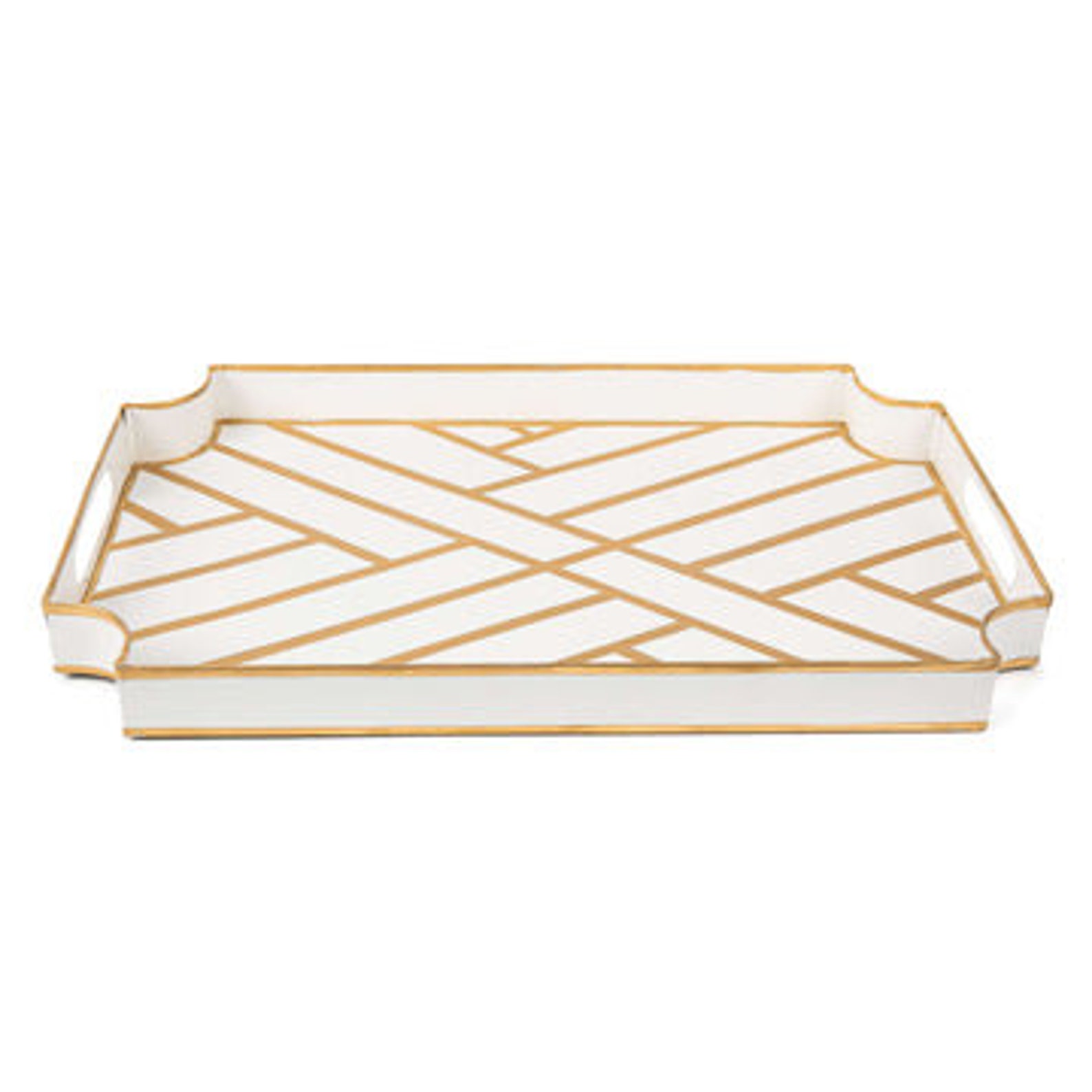 Gold & White Newport Jaye Tray Etsy