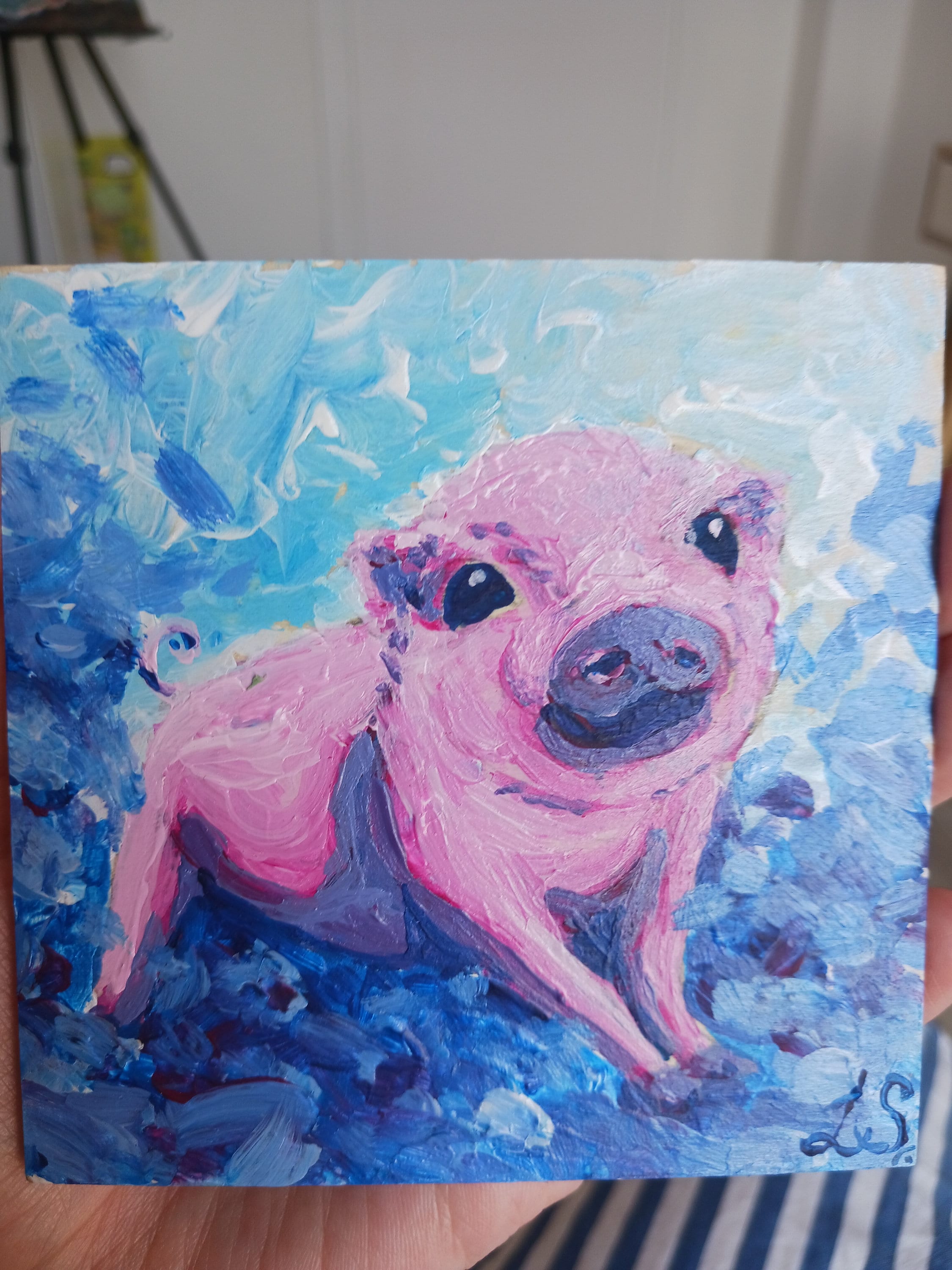 Acrylbild mit schwein