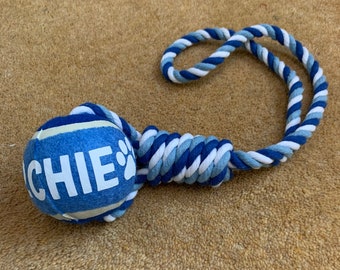 Personalised Ball on a rope tug toy