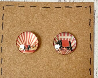 Red vintage elephant circus Eyes for Blythe 14mm